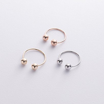 Кольцо "Шарики" в белом золоте к07508 №11
