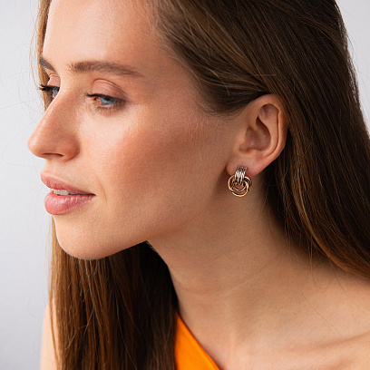 Золотые серьги с итальянской застежкой с05663 №3