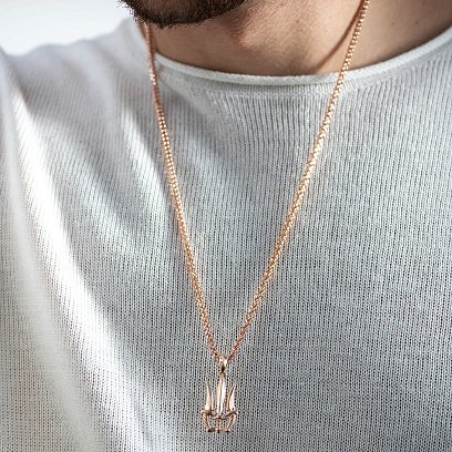 Підвіска "Тризуб с кинжалами" в червоному золоті п03904 №2