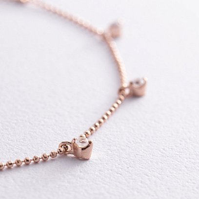 Браслет у червоному золоті (фіаніти) б04186 №3