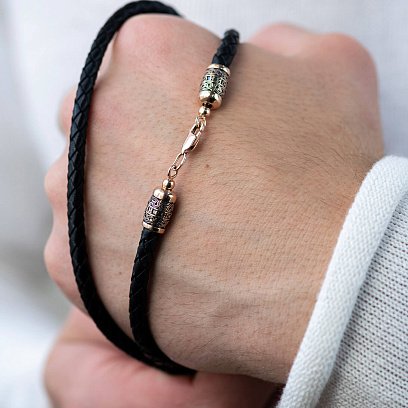 Шкіряний шнурок з золотою застібкою (5 мм) кол01429 №2