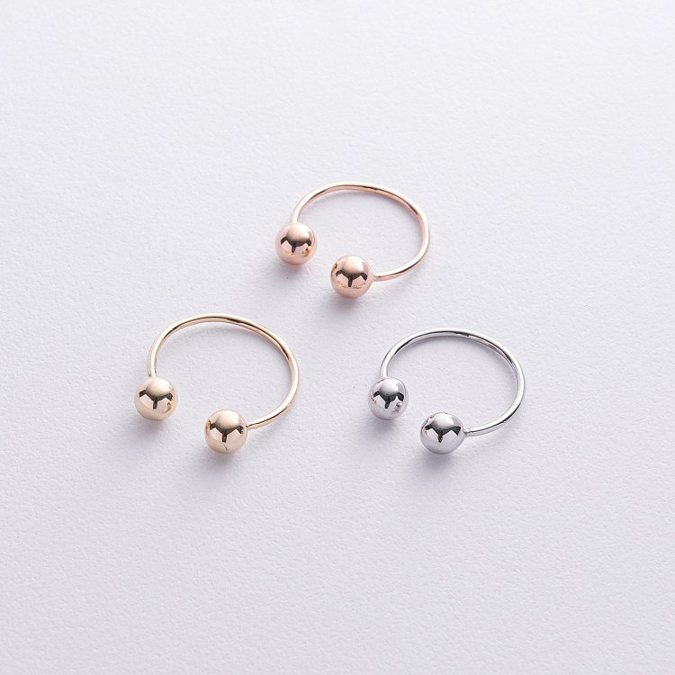 Кольцо "Шарики" в белом золоте к07508 от ювелирного магазина Оникс - 11