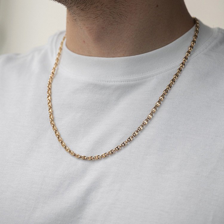 Фантазійний ланцюжок у жовтому золоті ц00439 від ювелірного магазину Онікс - 3