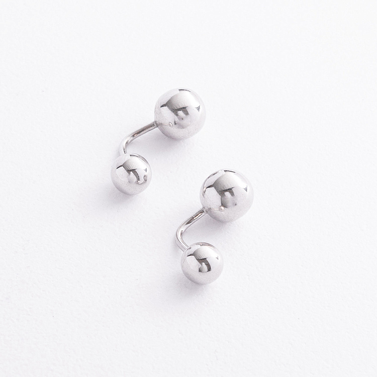 Серебряные серьги "Шарики" 902-01634 от ювелирного магазина Оникс - 1