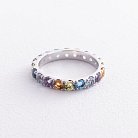 Золотое кольцо с дорожкой разноцветных камней к07582 от ювелирного магазина Оникс - 5