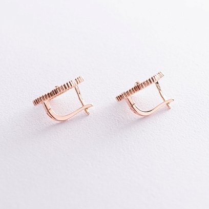 Серьги "Клевер" в красном золоте с07052 №3