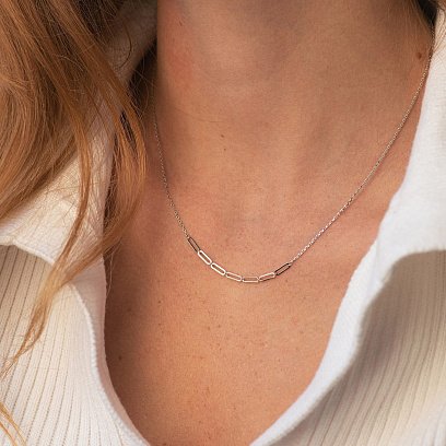 Колье - цепочка в белом золоте кол02383 №5