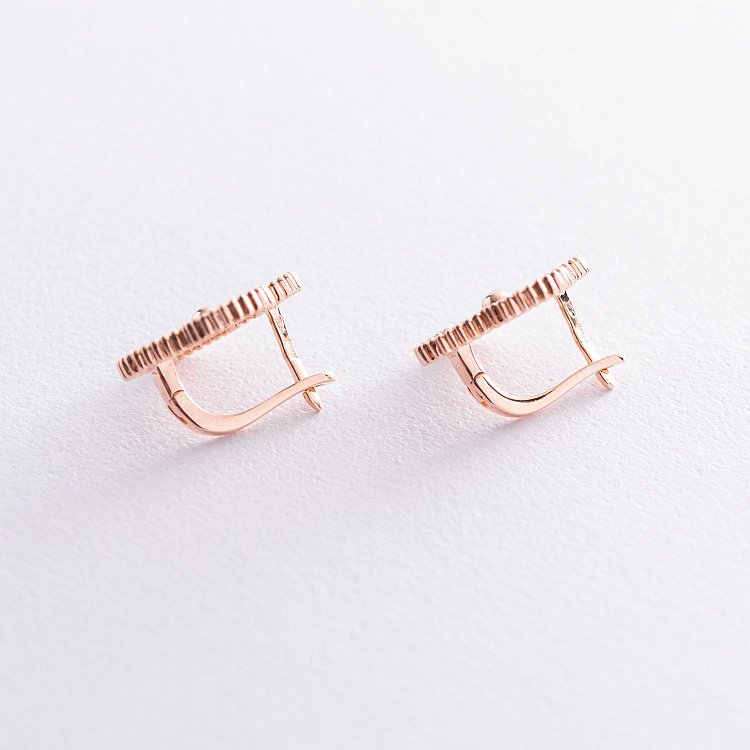 Серьги "Клевер" в красном золоте с07052 от ювелирного магазина Оникс - 2