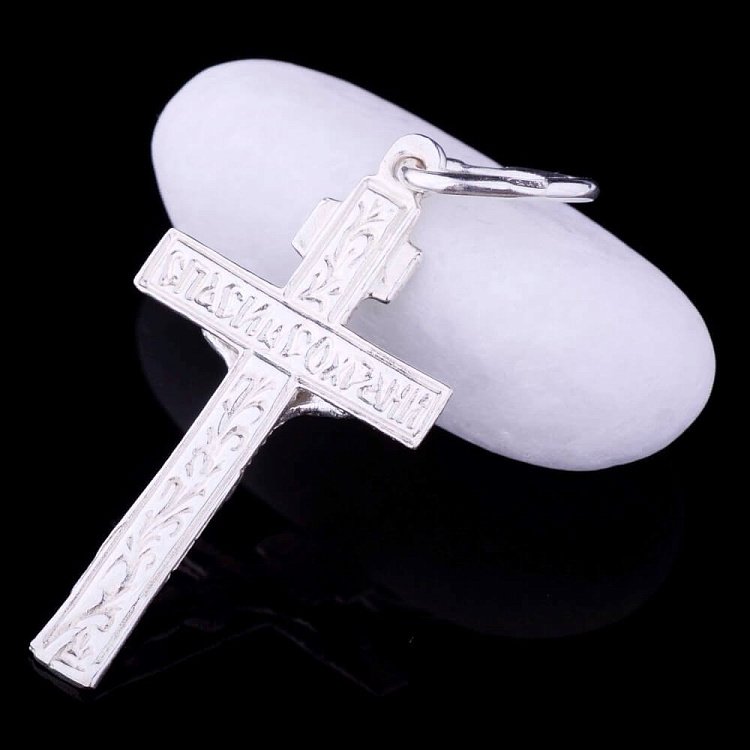 Срібний православний хрестик "Спаси і збережи" 13230 від ювелірного магазину Онікс - 1