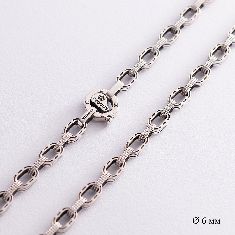 Чоловічий срібний ланцюжок Ц0051ч від ювелірного магазину Онікс