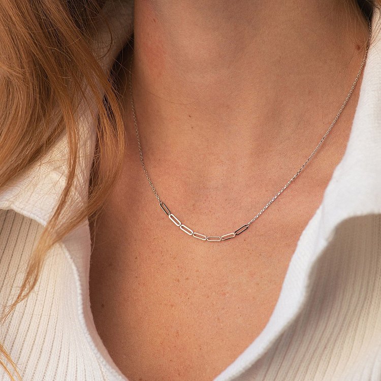 Колье - цепочка в белом золоте кол02383 от ювелирного магазина Оникс - 4