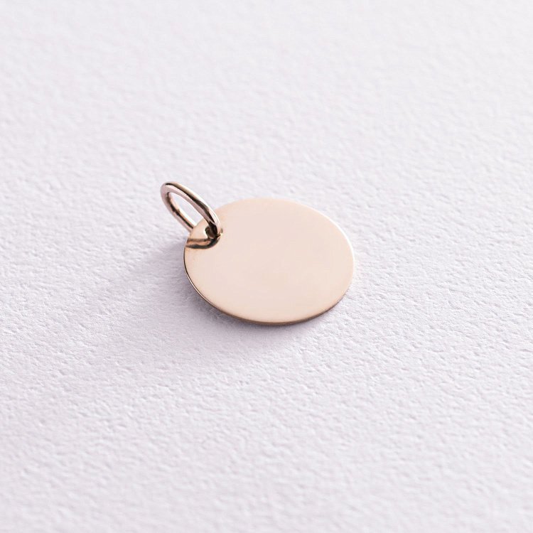 Кулон для гравіювання в білому золоті (14 мм) п03519 від ювелірного магазину Онікс - 5