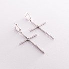 Серебряные серьги "Кресты" с белыми фианитами  3610 от ювелирного магазина Оникс - 2