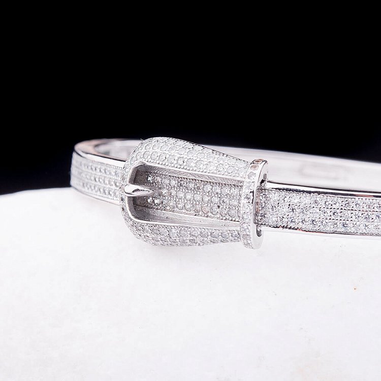 Срібний браслет "Ремінь" з фіанітами 14917 від ювелірного магазину Онікс - 2