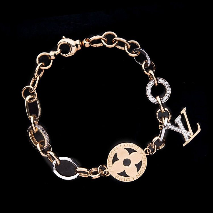 Ексклюзивний золотий браслет з фіанітами б01565 від ювелірного магазину Онікс