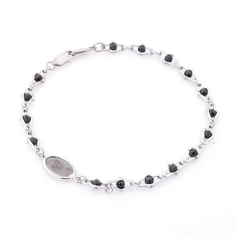 Мужской серебряный браслет со шпинелью Zancan SXB003-SN от ювелирного магазина Оникс