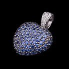 Золота підвіска "Серце" з синіми сапфірами і діамантами пм0723 от ювелирного магазина Оникс - 5