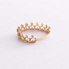 Золотое кольцо "Корона" (фианиты) к05887 от ювелирного магазина Оникс - 2