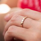 Золотое кольцо "Сердечки" к08087 от ювелирного магазина Оникс - 3