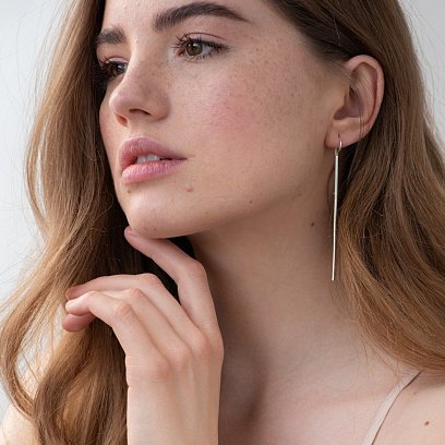 Серебряные серьги "Мгновение" 122693 №6