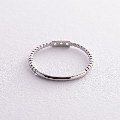 Шариковое кольцо "Мелоди" с фианитами (белое золото) к07395 №15