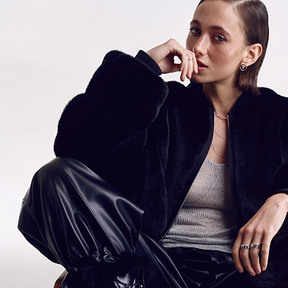 Серебряные серьги - джекеты "Грейс" с фианитами 902-01195 №5