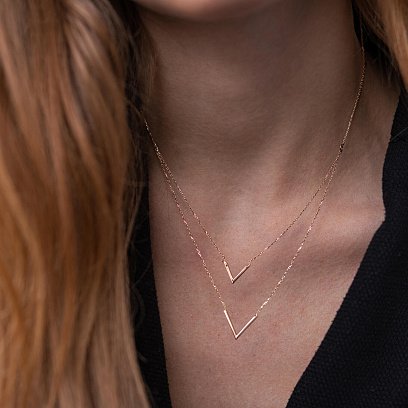 Двойное колье "Особенное" в красном золоте кол02116 №3