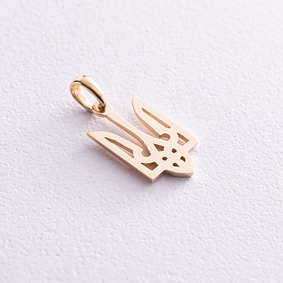 Золотая подвеска "Герб Украины - Тризуб" п03688 №3