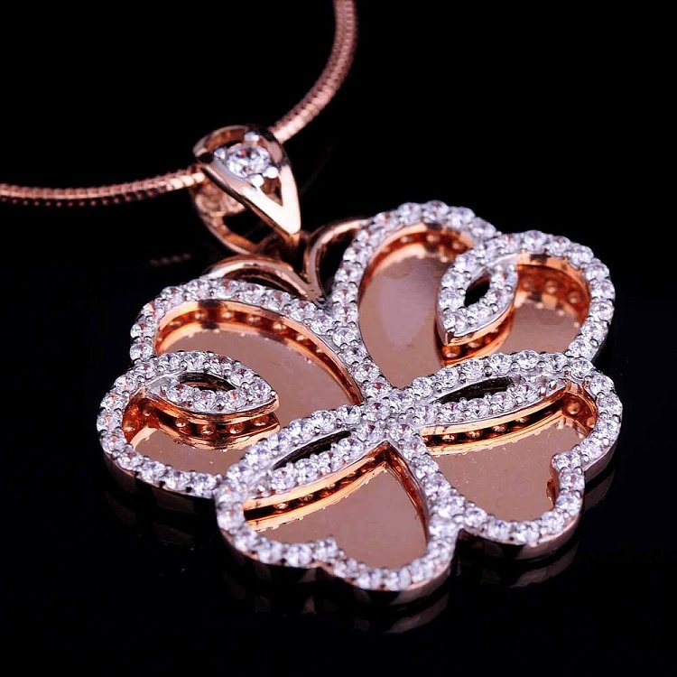 Золота підвіска "Конюшина-метелик" п01846 від ювелірного магазину Онікс - 1