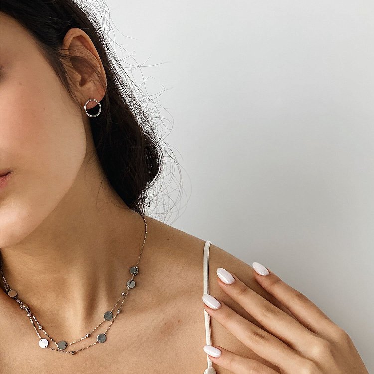 Срібні сережки "Кругообіг" 1.4 см 122491 від ювелірного магазину Онікс - 14