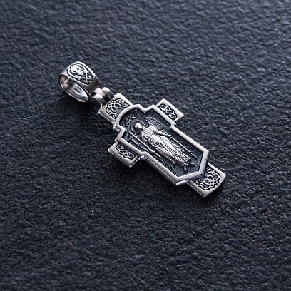 Серебряный крестик "Ангел Хранитель" 131965 №4