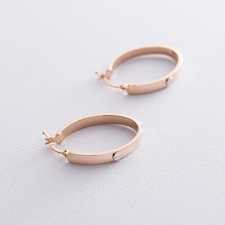 Овальные серьги без камней с06505 от ювелирного магазина Оникс - 2