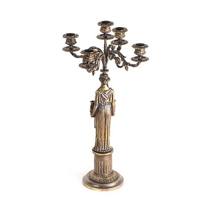 Бронзова фігура ручної роботи "Дівчина з свічником" сер00068 №2