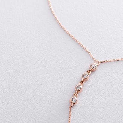 Золоте кольє з фіанітами кол01497 №5