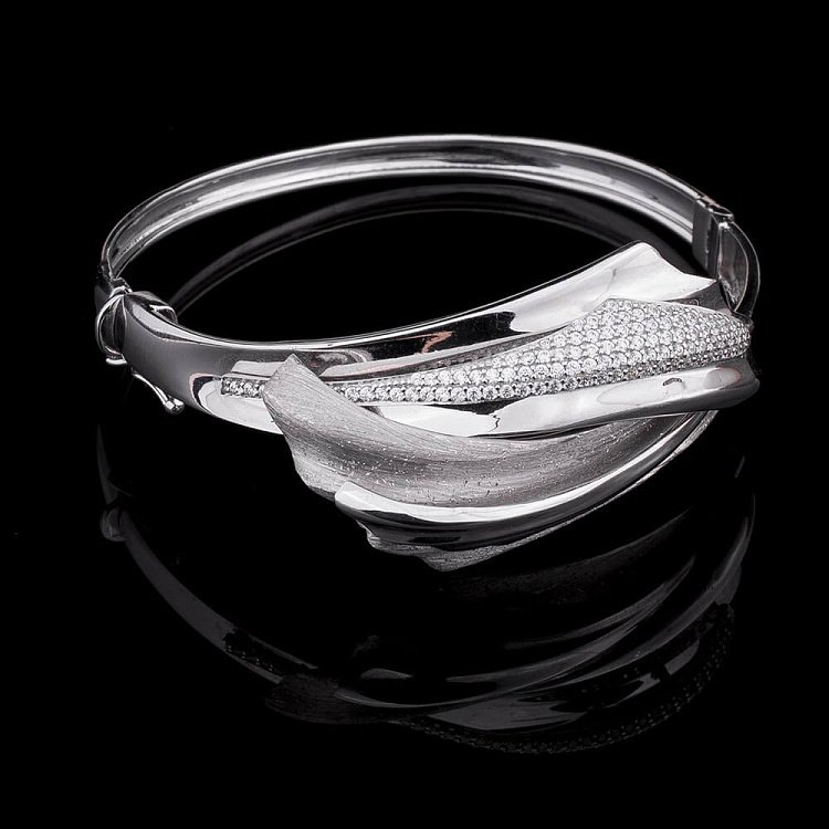 Женский браслет из белого золота с фианитами б00848ж от ювелирного магазина Оникс