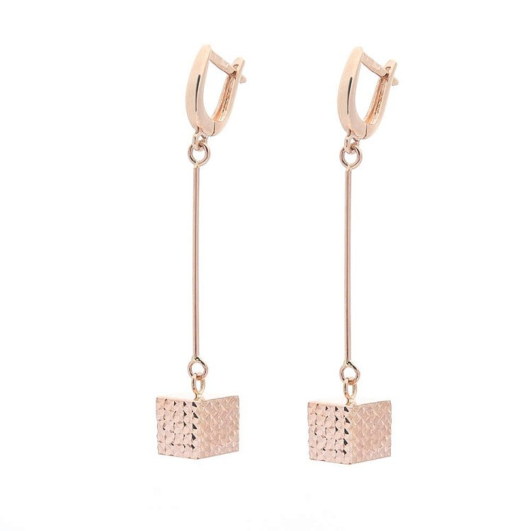 Золоті сережки з кубиками с05655 від ювелірного магазину Онікс - 1