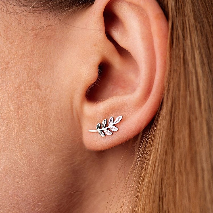 Срібні сережки - пусети "Гілочки" 122691 від ювелірного магазину Онікс - 2