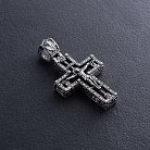 Мужской серебряный православный крест "Распятие" с ониксом 1070о от ювелирного магазина Оникс