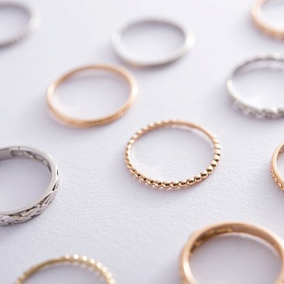 Кольцо "Колосок" в белом золоте к06596 №7