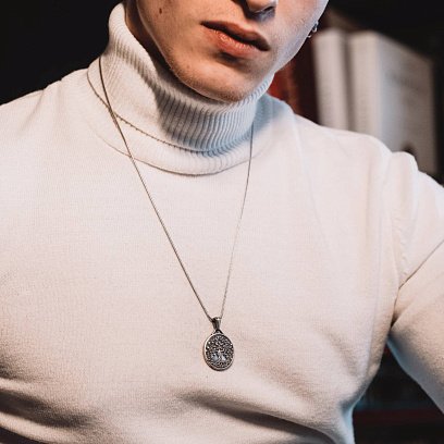 Срібний кулон "Дерево життя" (можливе гравіювання) 133187 №2