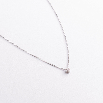 Серебряное колье с фианитом 908-00971 №2