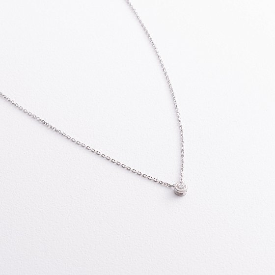 Серебряное колье с фианитом 908-00971 №3