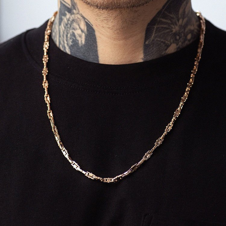 Мужская золотая цепочка ц00548 от ювелирного магазина Оникс - 3