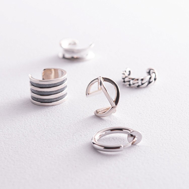 Срібна сережка - каффа 122836 від ювелірного магазину Онікс - 7