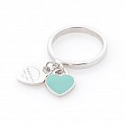 Серебряное кольцо "Сердечка с эмалью" 112056 от ювелирного магазина Оникс - 2