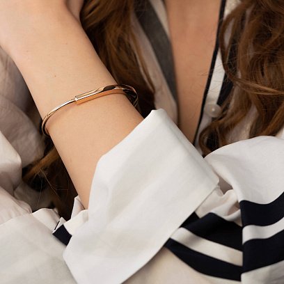 Жесткий браслет Lock в красном золоте б05260 №6