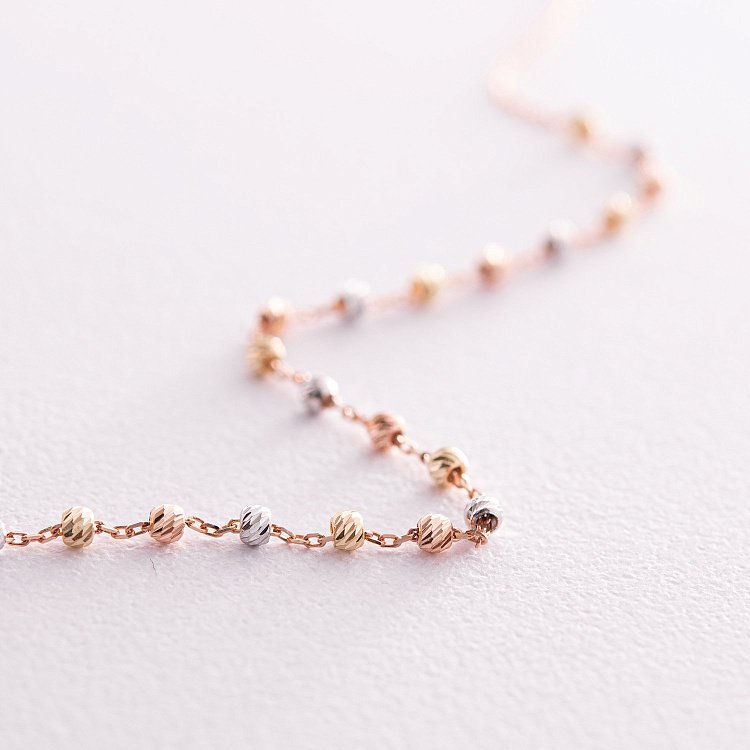 Кольє "Кульки" у трьох кольорах золота кол02330 від ювелірного магазину Онікс - 2