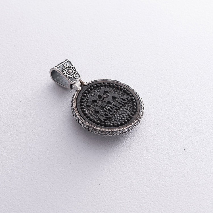 Срібний кулон "Знак зодіаку Водолій" з ебеном 1041водолій від ювелірного магазину Онікс - 8