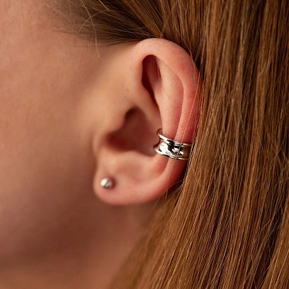 Сережка - каффа "Lorette" у білому золоті с09002 №4