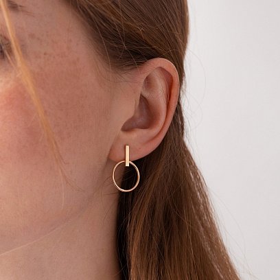 Золотые серьги - пусеты "Уверенность" с07914